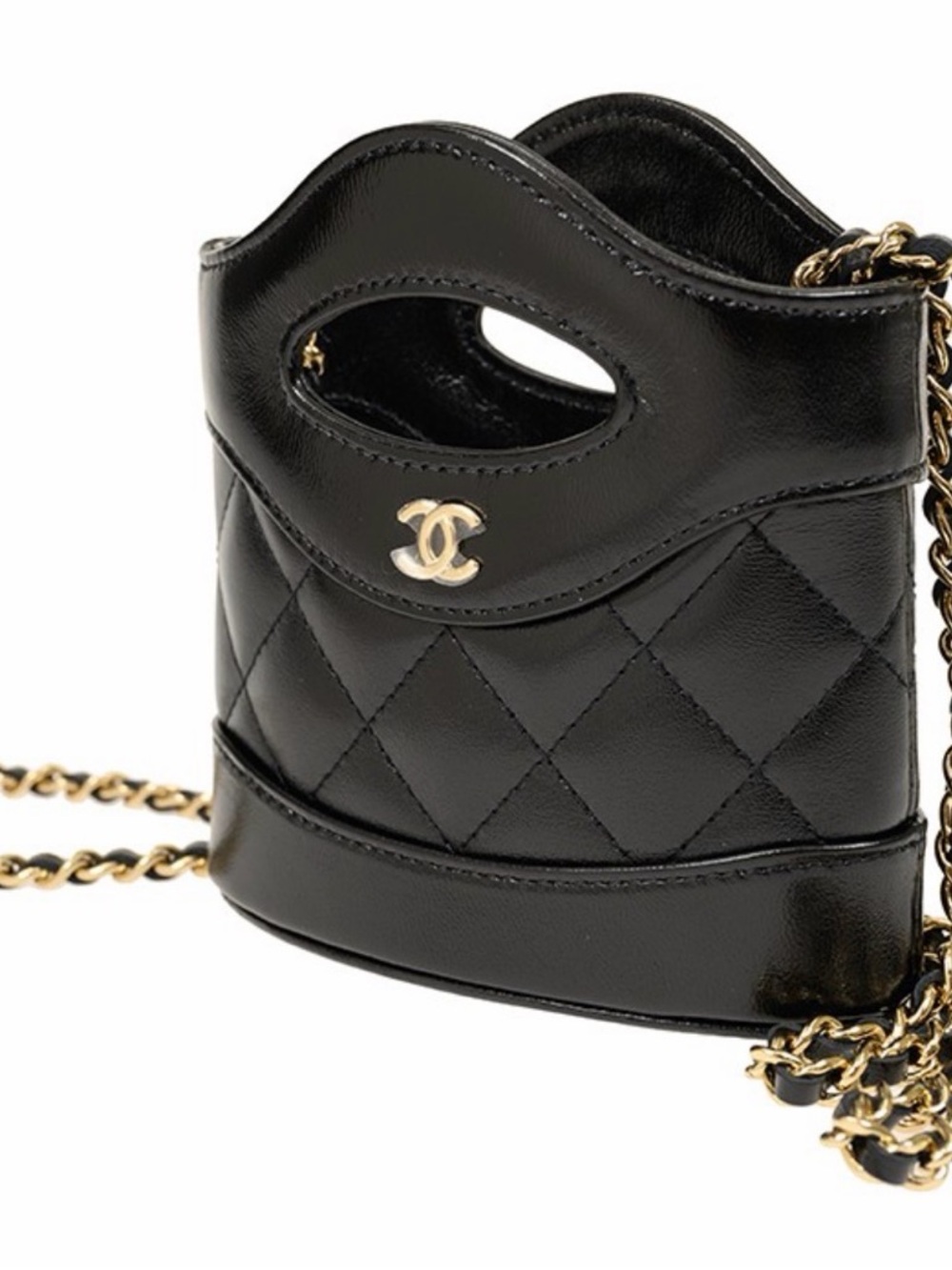 GWP-CHANEL Black Quilted Leather Mini Bucket Bag with Gold Hardware - Picture 3 of 3